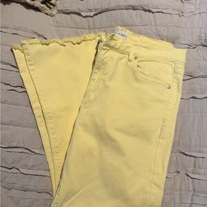 Ann Taylor - butter Yellow Frayed Hem Women Jeans